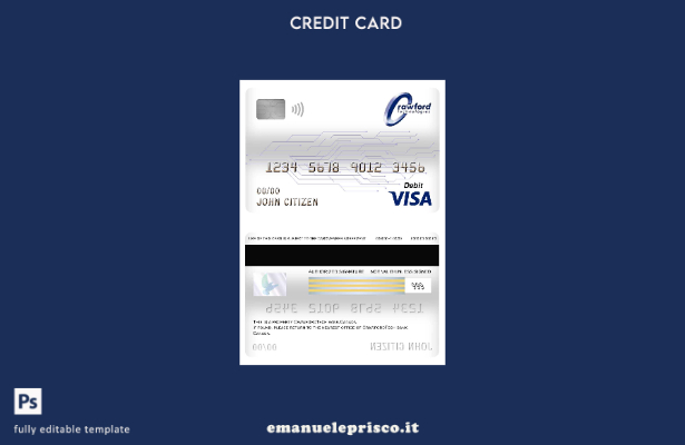 stile verificato Modello di carta di debito visto bancario Canada Crawfordtech